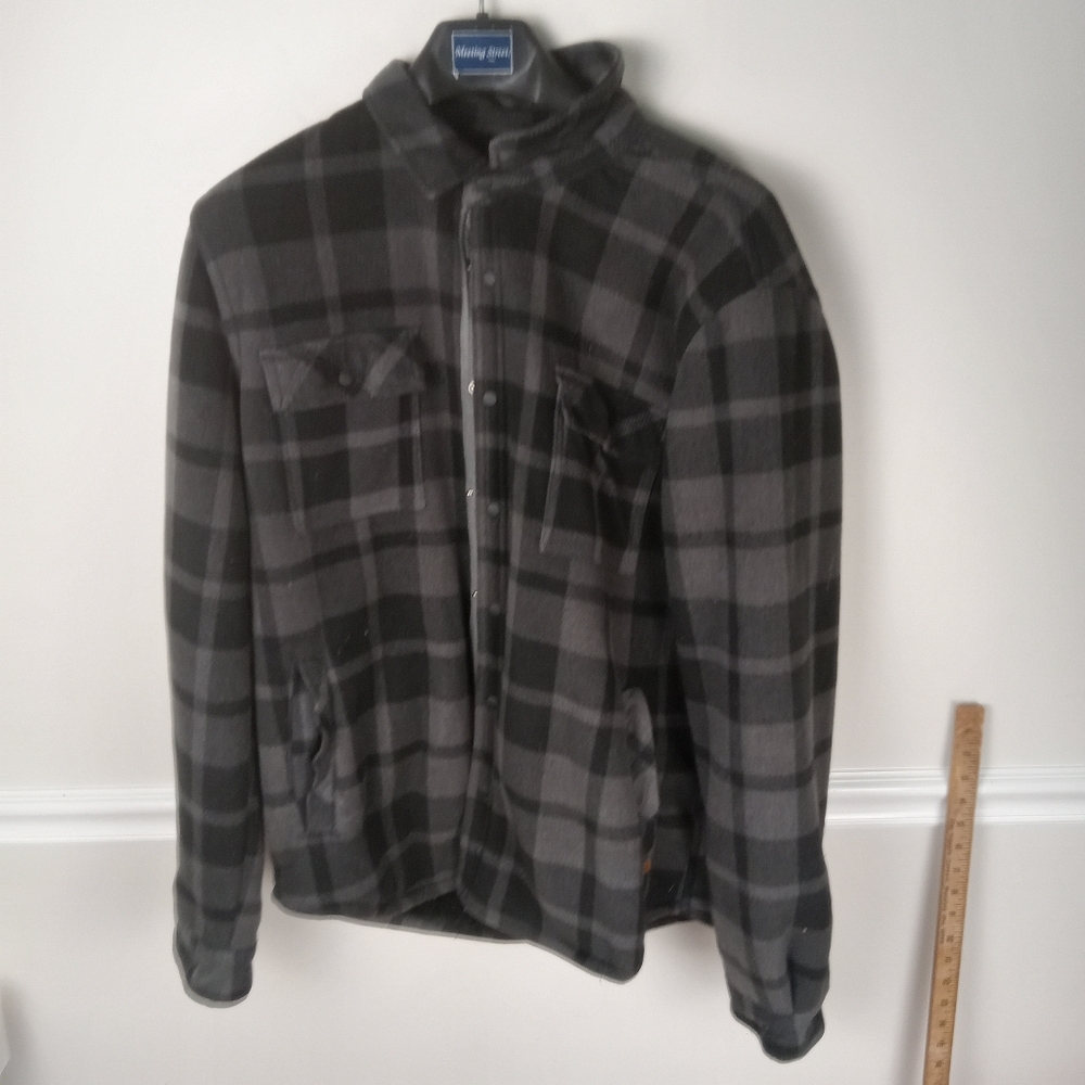 Voyager Men's Black and Gray Plaid Jacket